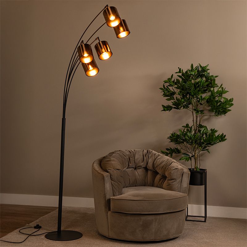 Roestkleurige vloerlamp modern, Rankos, met schakelaar Roestkleurige vloerlamp modern, Rankos, met schakelaar