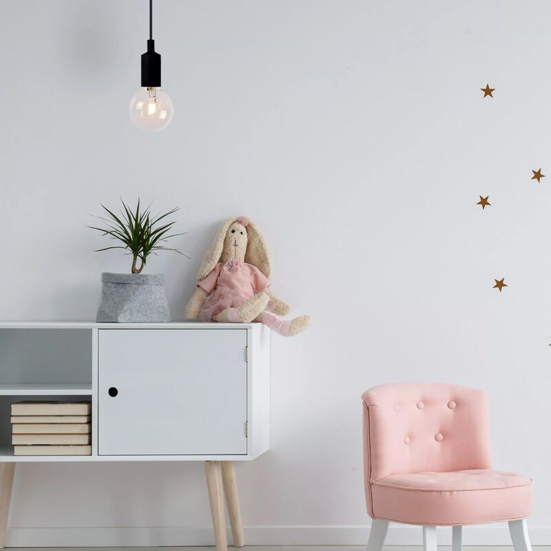 Zwarte hanglamp Fix, Rond