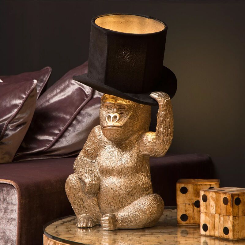 Zwarte tafellamp Extravaganza Gust, kunststof Zwarte tafellamp Extravaganza Gust, kunststof