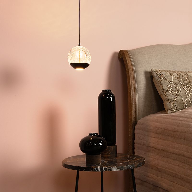 Zwarte hanglamp modern, Sentubal, 6,3W, 2700K LED