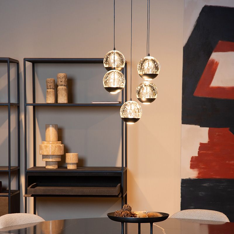 Zwarte hanglamp modern, Sentubal, 5,2W, 2700K LED Zwarte hanglamp modern, Sentubal, 5,2W, 2700K LED