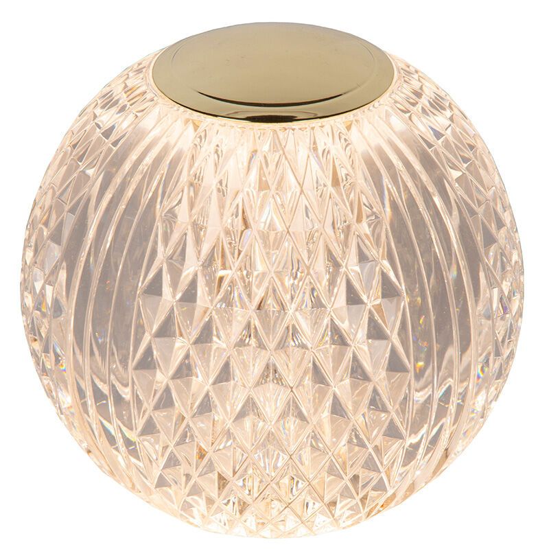 Transparante tafellamp modern, Cintra, 2W, 2700K LED, 3-staps dimbaar