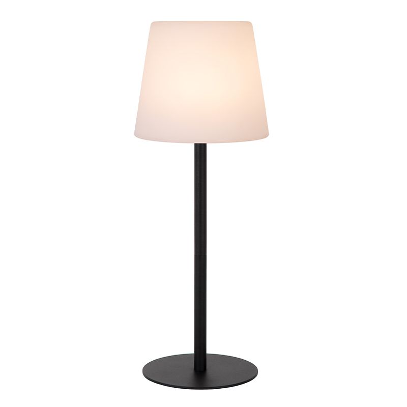 Zwarte oplaadbare buiten tafellamp modern, Tyon, 2W, 2700K LED, IP65, met touchdimmer Zwarte oplaadbare buiten tafellamp modern, Tyon, 2W, 2700K LED, IP65, met touchdimmer