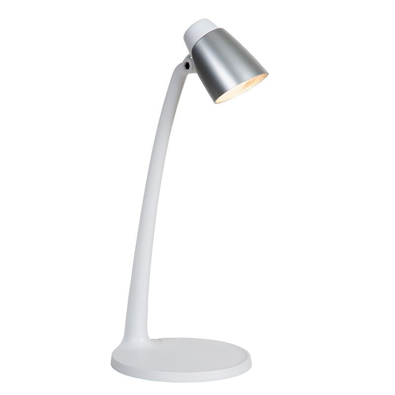 Witte bureaulamp klassiek, Ludo, 4,5W, 3000K LED, met schakelaar