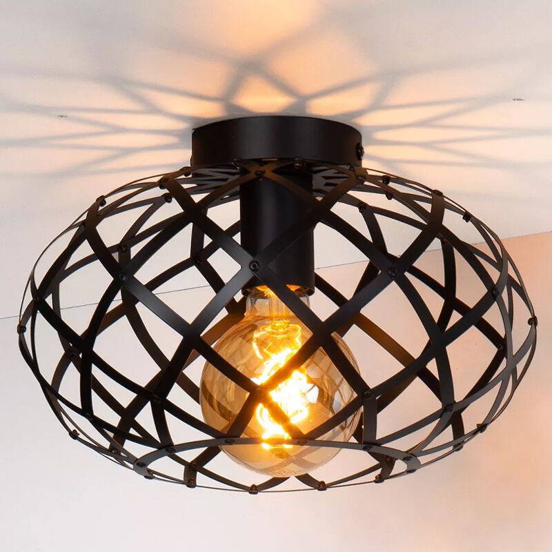 Zwarte plafonniere Wolfram, metaal Zwarte plafonniere Wolfram, metaal