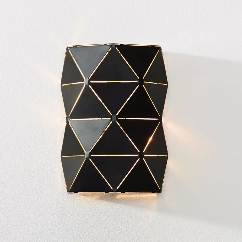 Zwarte wandlamp Otona, Halfrond