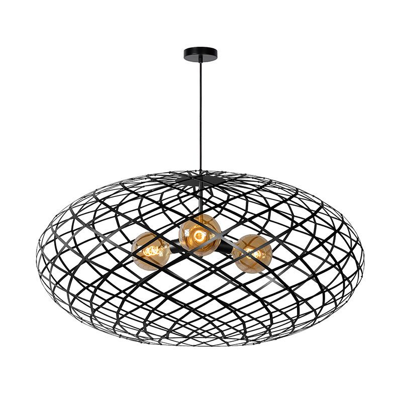 Zwarte moderne hanglamp, Wolfram, metaal