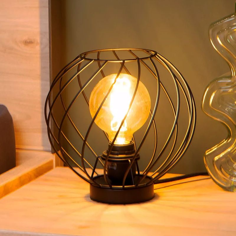 Zwarte tafellamp klassiek, Danza, met schakelaar Zwarte tafellamp klassiek, Danza, met schakelaar