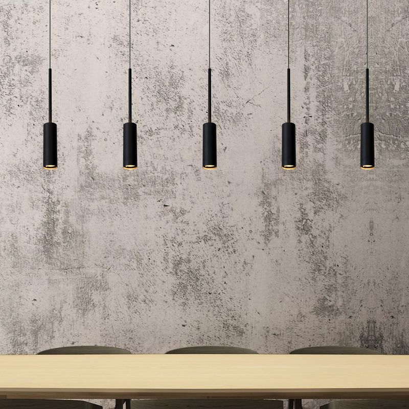 Zwarte hanglamp Tubule, aluminium