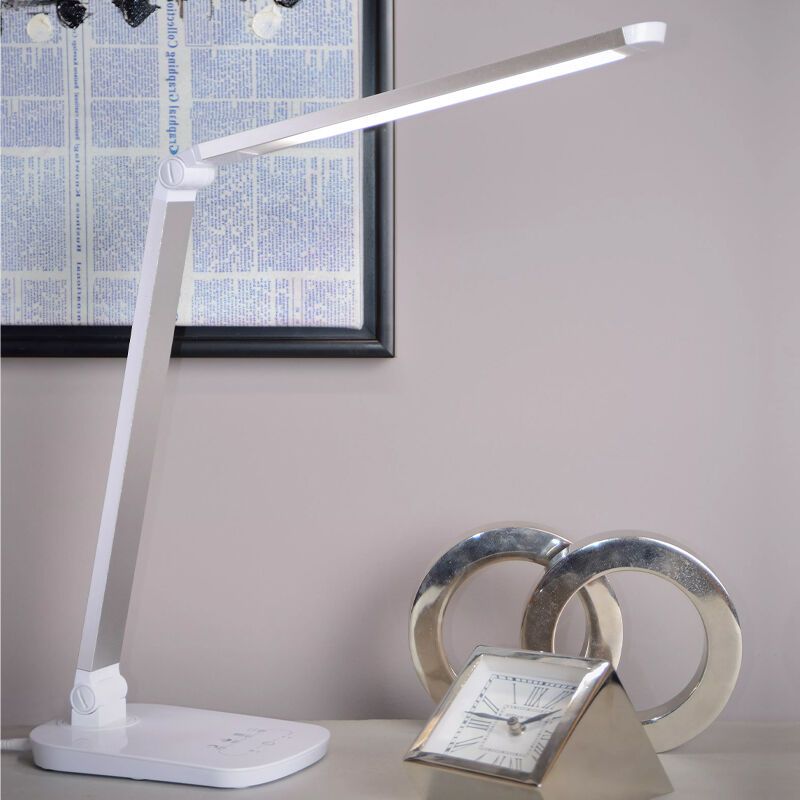 Witte bureaulamp modern, Vario, 8W, 2700K LED