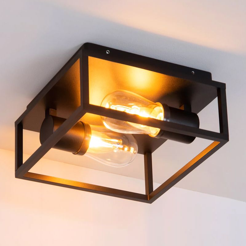 Zwarte plafonniere Carlyn, aluminium, IP54 Zwarte plafonniere Carlyn, aluminium, IP54