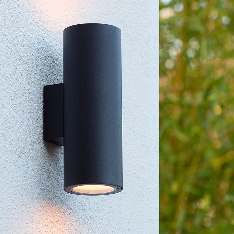 Zwarte up down wandlamp modern, Volantis, IP54 Zwarte up down wandlamp modern, Volantis, IP54