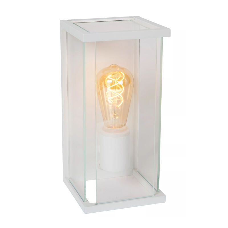 Witte buiten wandlamp met bewegingssensor modern, Claire, IP54 Witte buiten wandlamp met bewegingssensor modern, Claire, IP54