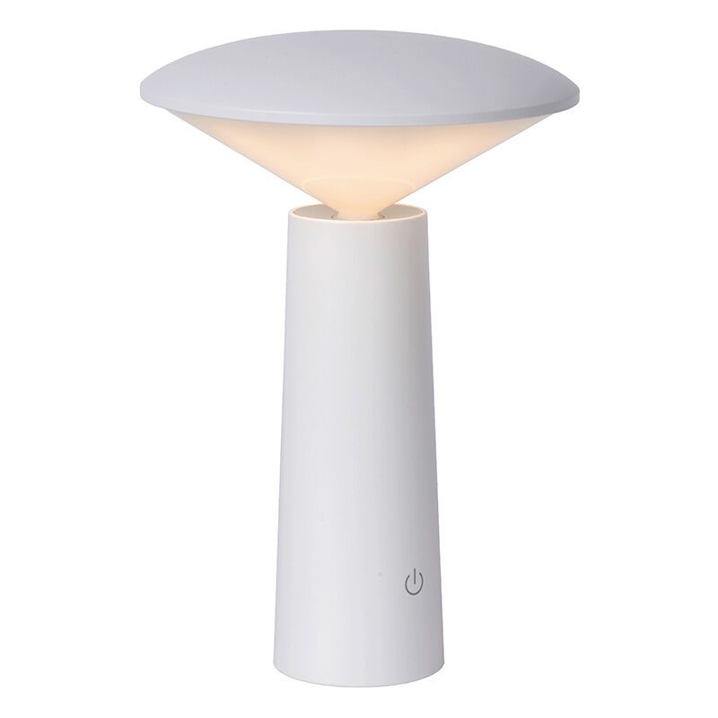 Witte buiten tafellamp modern, Jive, 4W, warm tot koud wit verstelbare LED, IP44, met schakelaar Witte buiten tafellamp modern, Jive, 4W, warm tot koud wit verstelbare LED, IP44, met schakelaar