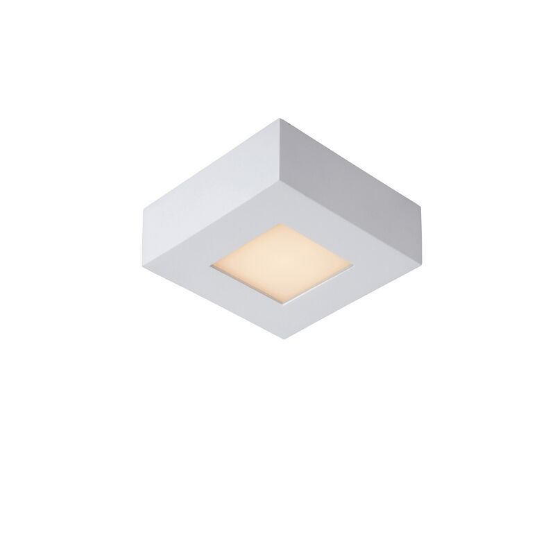 Witte plafonniere Brice, aluminium, 8w geintegreerd warm wit LED