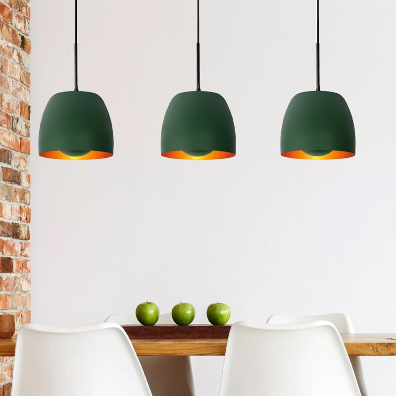 Groene klassieke hanglamp, Nolan, metaal