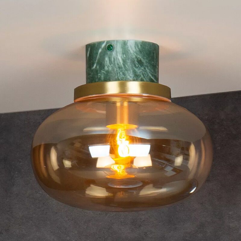 Landelijke badkamer plafondlamp, Lorena, glas, IP44