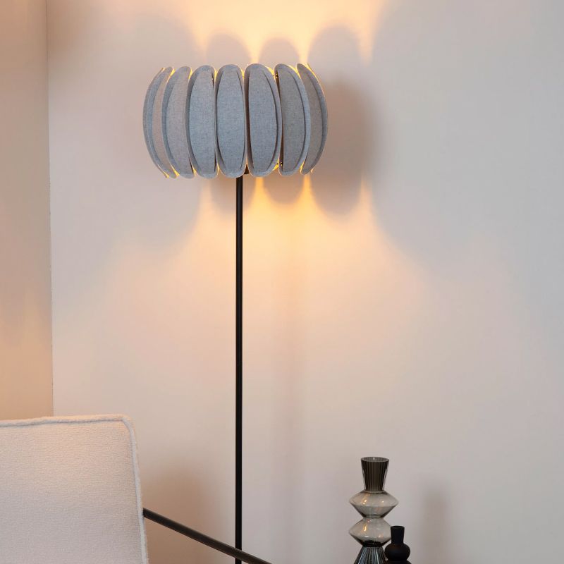 Grijze vloerlamp modern, Spencer, met schakelaar