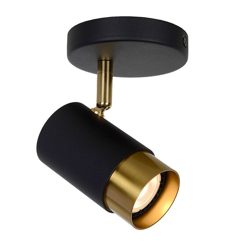 Zwarte moderne plafondspot, Floris, aluminium Zwarte moderne plafondspot, Floris, aluminium