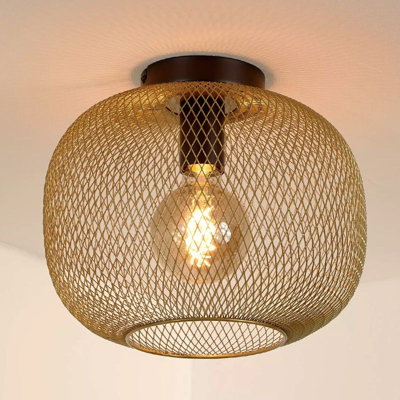 Gouden plafonniere Mesh, staal