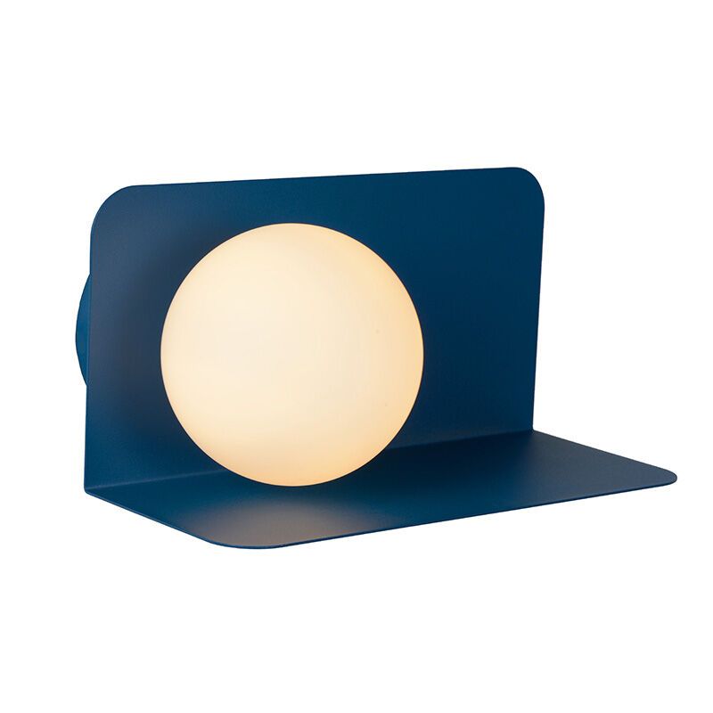 Blauwe retro wandlamp, Bonni, glas