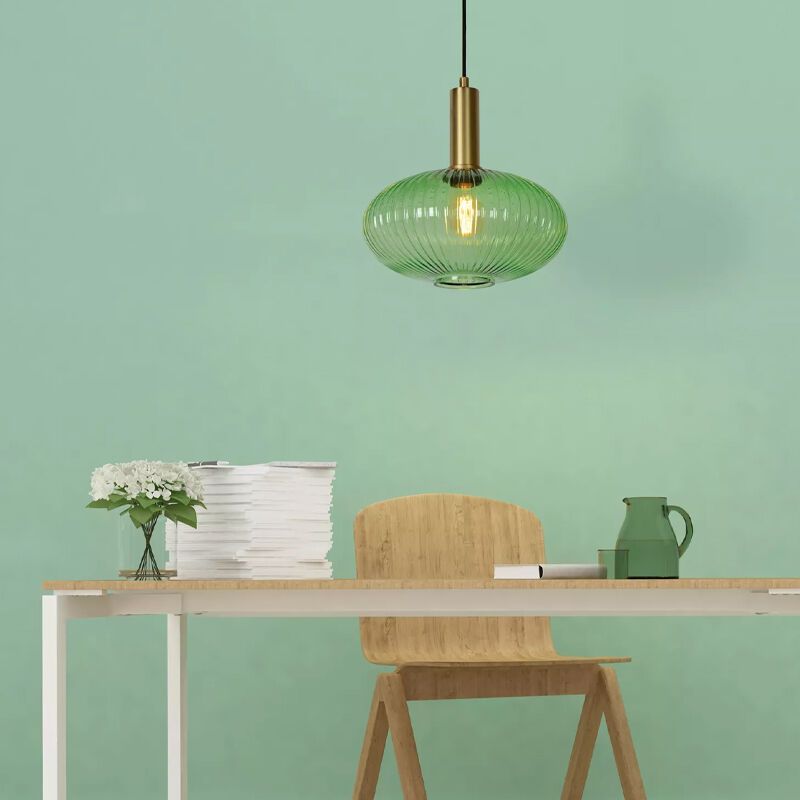 Groene hanglamp Maloto, glas