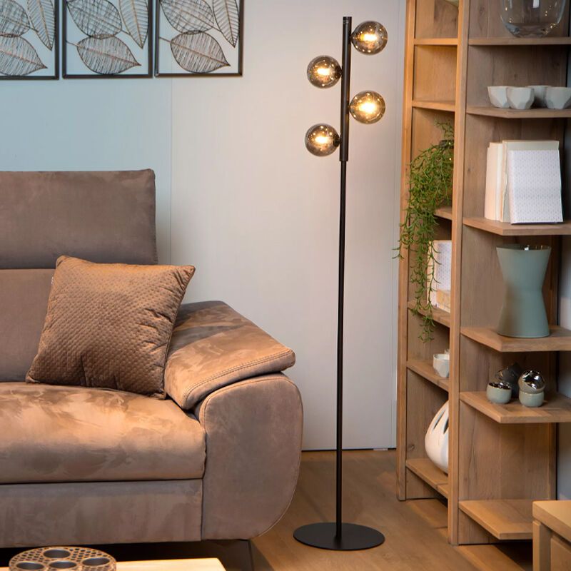 Retro vloerlamp Tycho, zwart