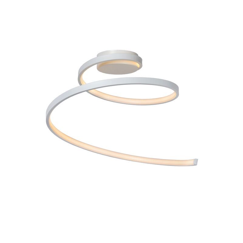 Witte plafonniere Maxence, kunststof, 24w warm wit