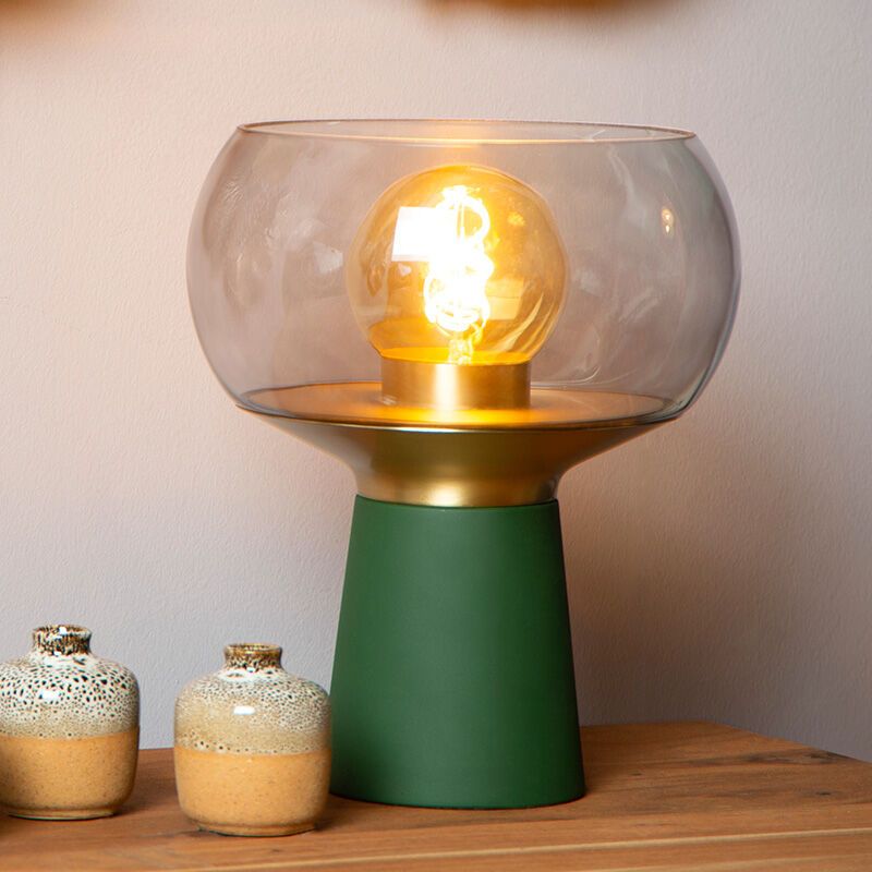 Groene tafellamp retro, Farris, met schakelaar Groene tafellamp retro, Farris, met schakelaar