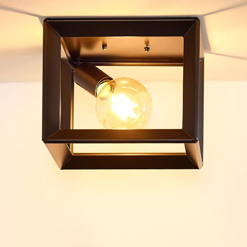 Grijze ijzer plafonniere Thor, Vierkant