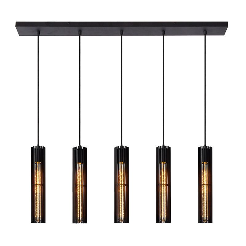 Zwarte moderne hanglamp, Lionel, metaal