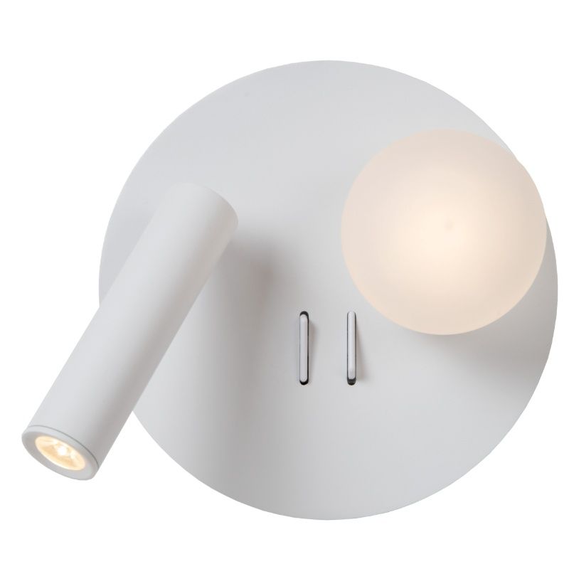 Witte bedlamp modern, Matiz, 3,5W, 3000K LED, met schakelaar