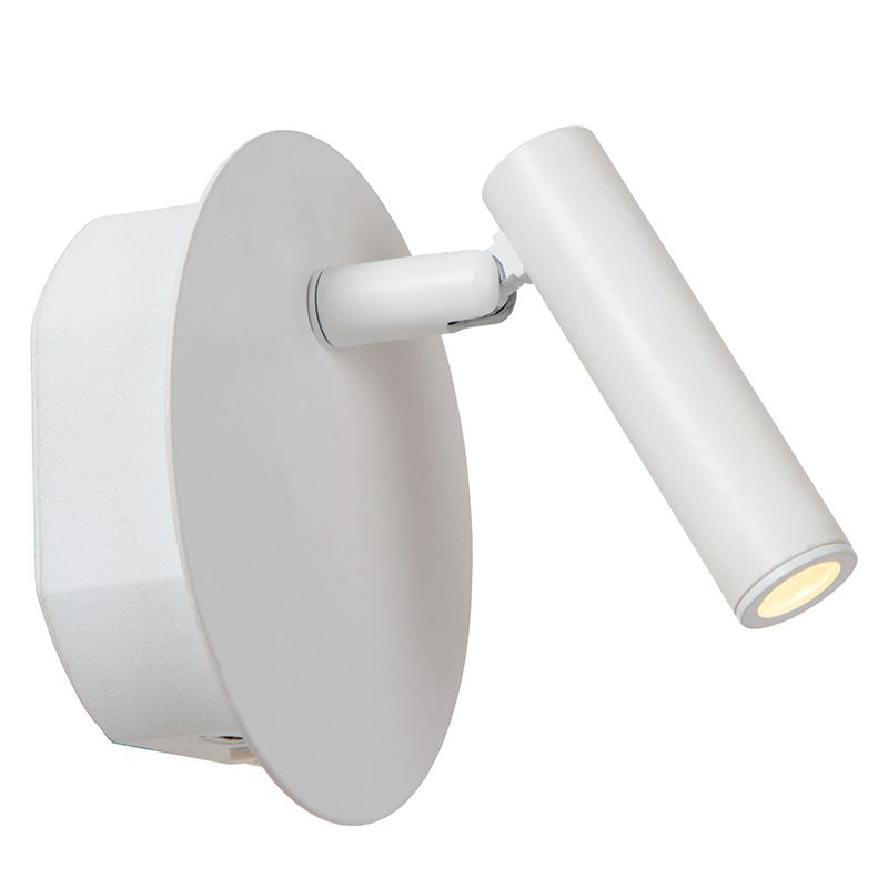 Witte bedlamp modern, Jolijn, 2W, 3000K LED, met schakelaar