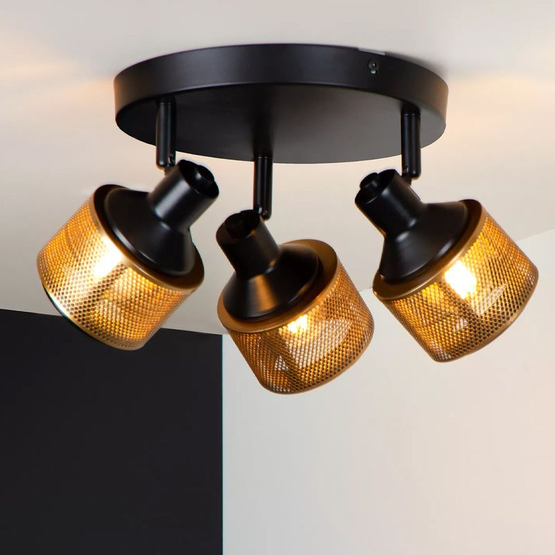 Zwarte klassieke plafondspot, Rafa, metaal