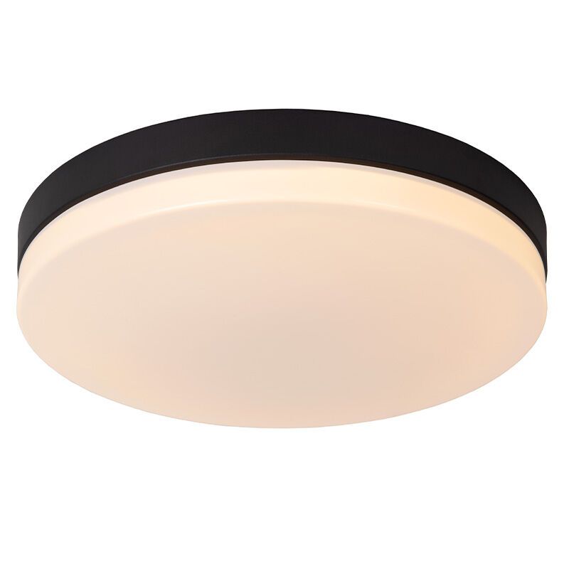 Zwarte badkamer plafondlamp kunststof, Biskit, 36W, 2700K LED, IP44