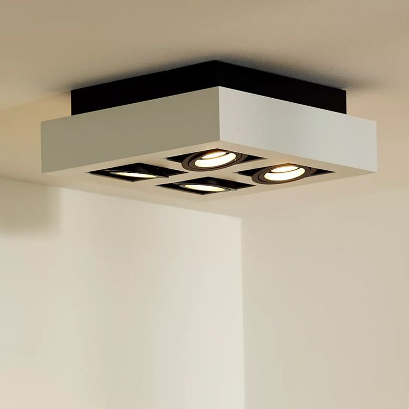 Witte dim to warm plafondspot Xirax, incl. 4x 5w GU10