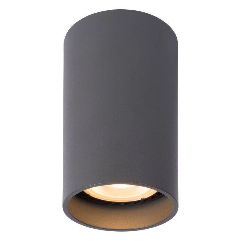 Moderne grijze dim to warm opbouwspot Delto, aluminium, rond Moderne grijze dim to warm opbouwspot Delto, aluminium, rond