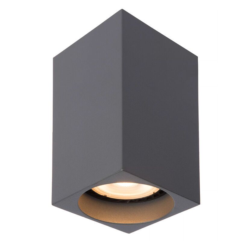 Moderne grijze dim to warm opbouwspot Delto, aluminium, vierkant Moderne grijze dim to warm opbouwspot Delto, aluminium, vierkant