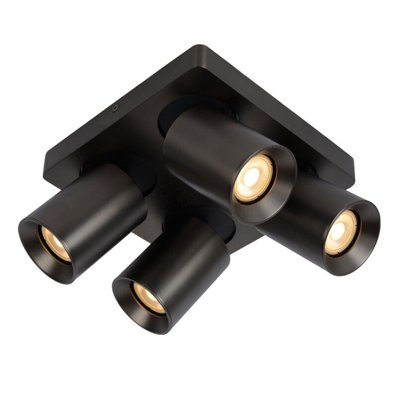 Zwarte moderne plafondspot, Nigel, aluminium