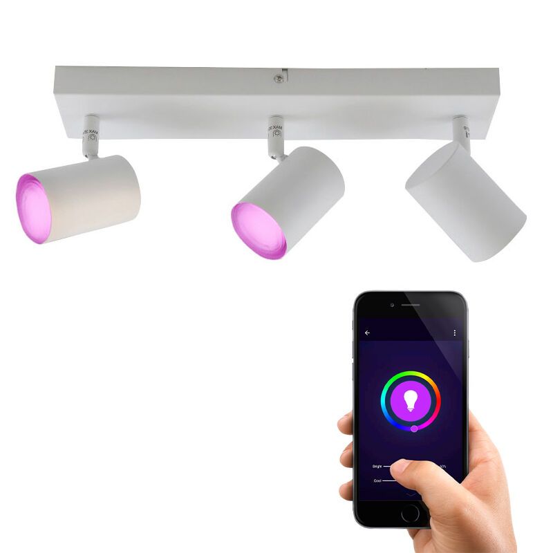 Moderne smart plafondlamp wit, Elena, 13,5W, RGBW Moderne smart plafondlamp wit, Elena, 13,5W, RGBW