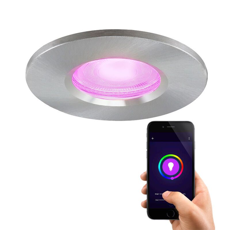 Moderne smart inbouwspot chroom, Jule, IP65, 4,5W, RGBW Moderne smart inbouwspot chroom, Jule, IP65, 4,5W, RGBW