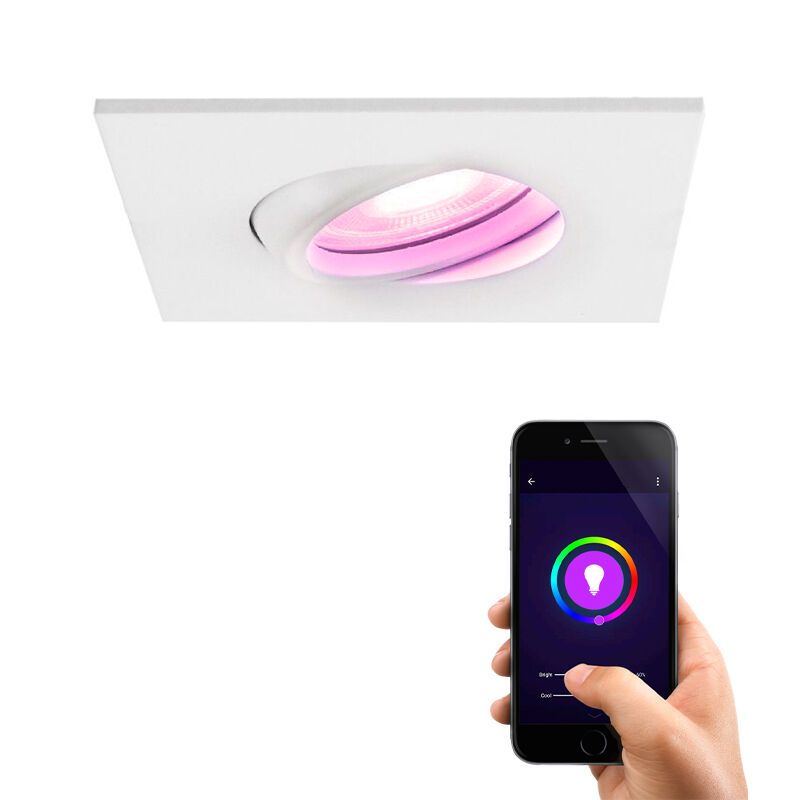 Moderne smart inbouwspot wit, Jill, IP65, 4,5W, RGBW Moderne smart inbouwspot wit, Jill, IP65, 4,5W, RGBW