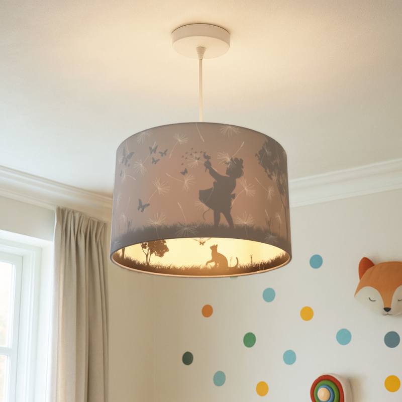 Grijze kinderkamer hanglamp Vlinders