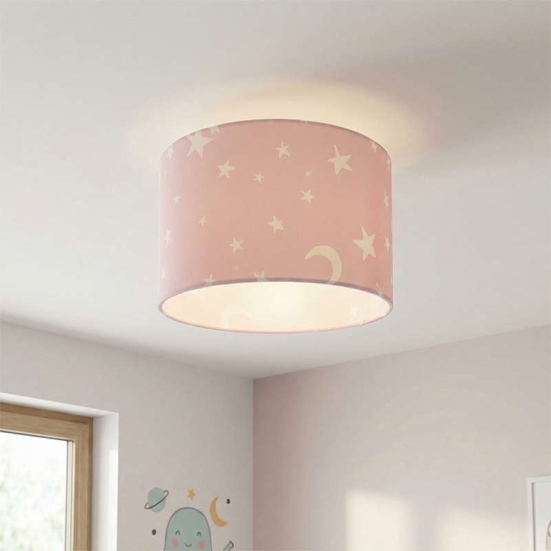 Roze kinderlamp Stars