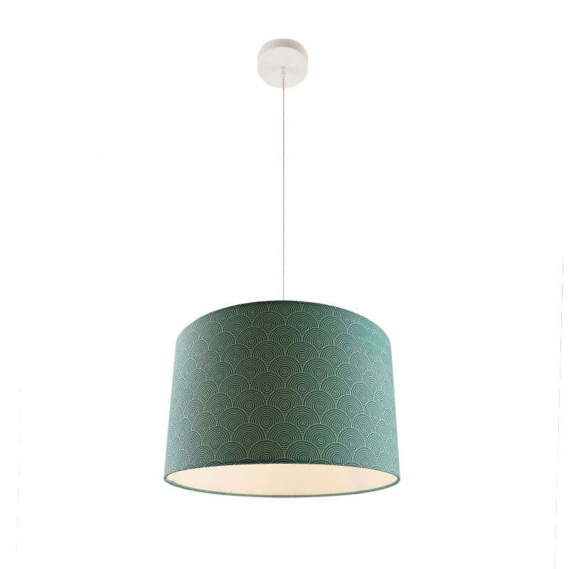 Groene hanglamp met rondjes motief