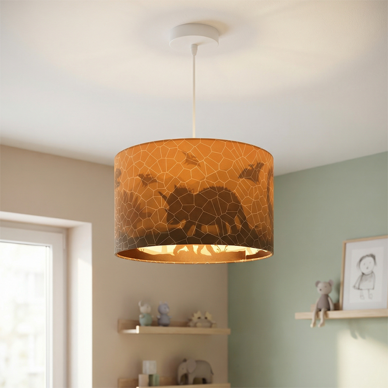 Oranje hanglamp Dino, binnenzijde doorschijnend Oranje hanglamp Dino, binnenzijde doorschijnend