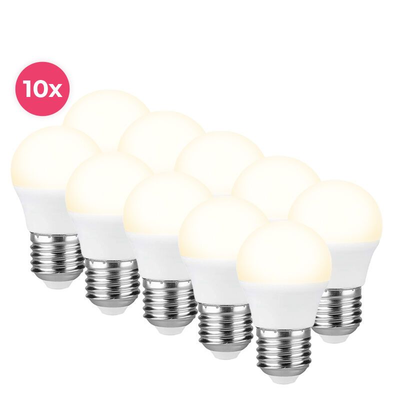 10-pack Horan E27 LED kogellamp warm wit, 4w