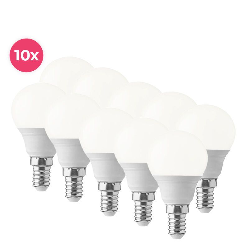 10-pack Lasco E14 LED kogellamp warm wit, 3w