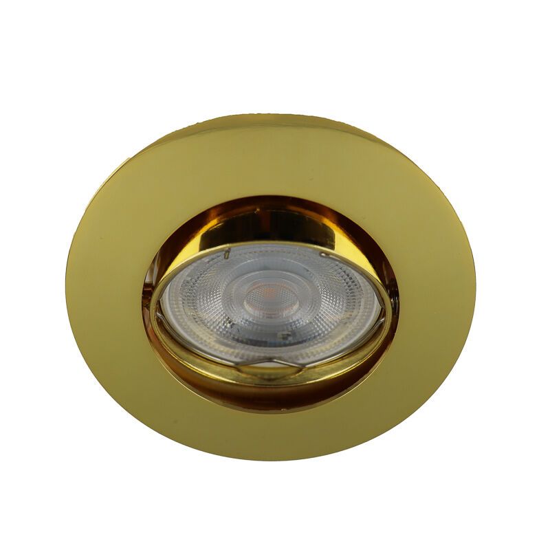 Gouden inbouwspot Lenx, kantelbaar, rond