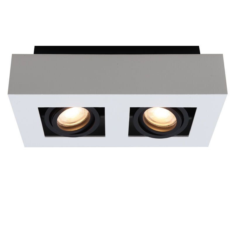 Witte opbouwspot Noraly, aluminium, modern